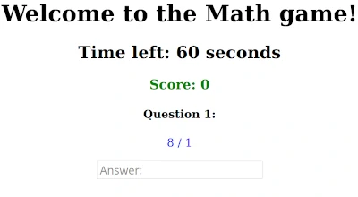 Math Quiz Game