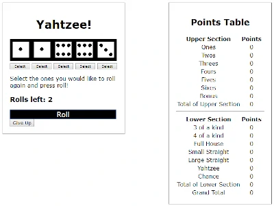 Yahtzee Game